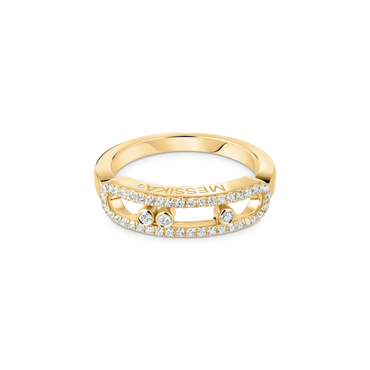 Messika Move Classique Small 18k Yellow Gold Pavé Diamond Ring