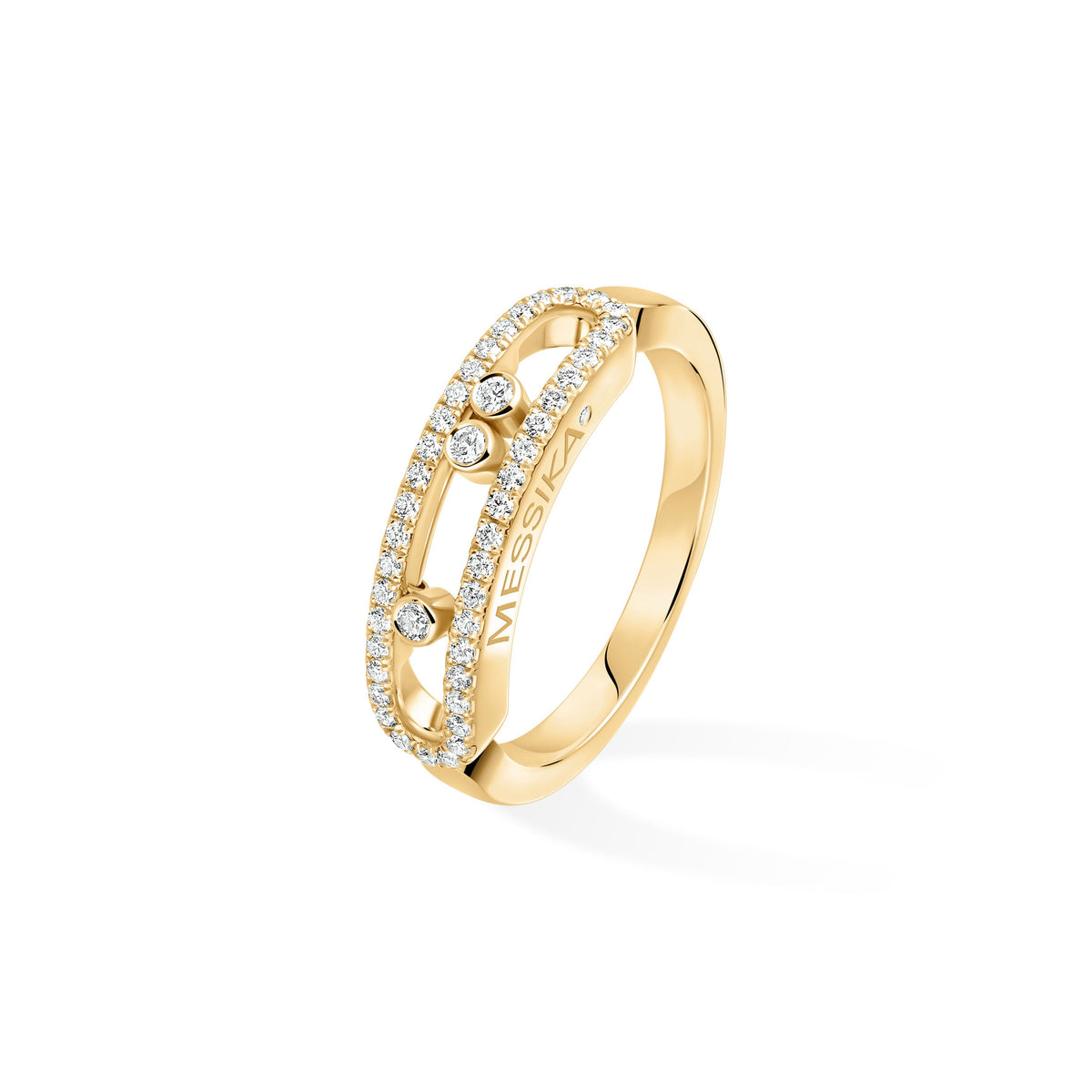 Messika Move Classique Small 18k Yellow Gold Pavé Diamond Ring