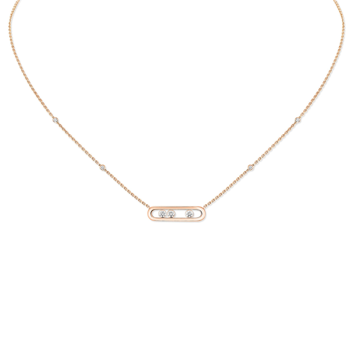 Messika Move Classique Small 18k Rose Gold Diamond Necklace