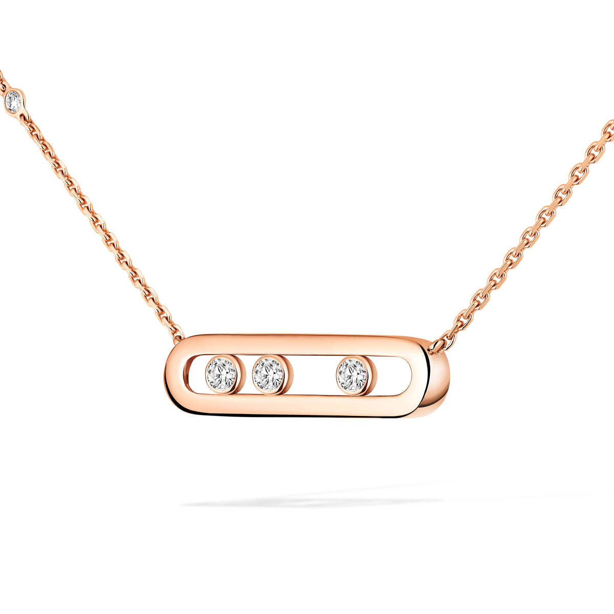 Messika Move Classique Small 18k Rose Gold Diamond Necklace