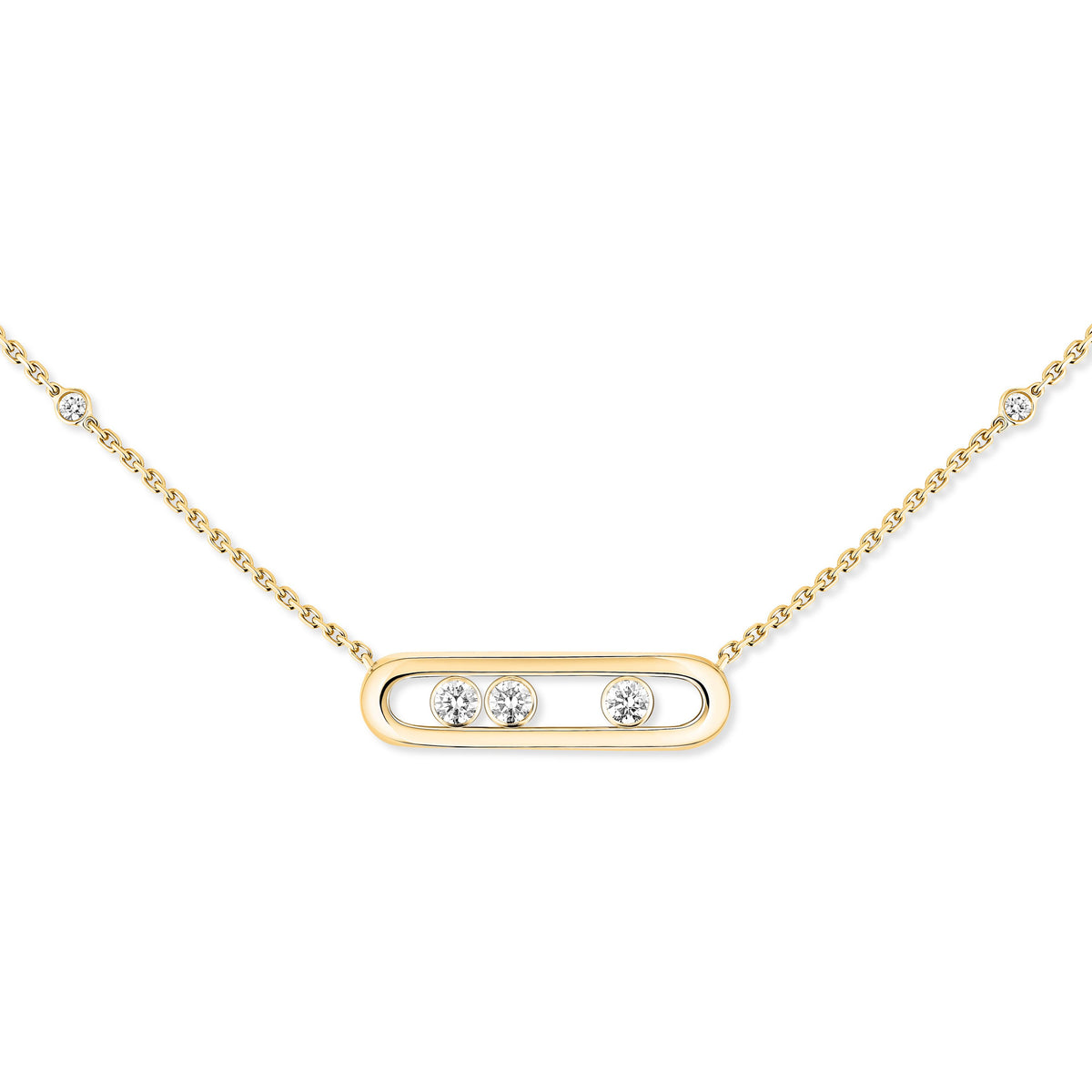 Messika Move Classique Small 18k Yellow Gold Diamond Necklace