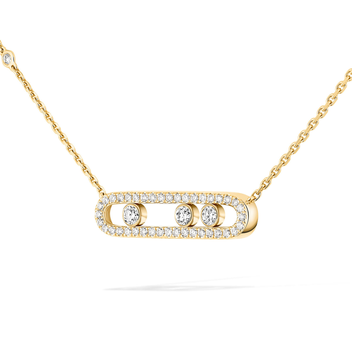 Messika Move Classique Small 18k Yellow Gold Pavé Diamond Necklace