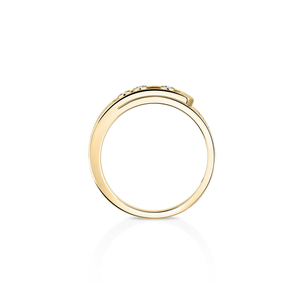 Messika Move Noa Small 18k Yellow Gold Florentine Finish Diamond Ring