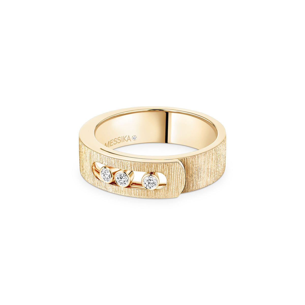 Messika Move Noa Small 18k Yellow Gold Florentine Finish Diamond Ring