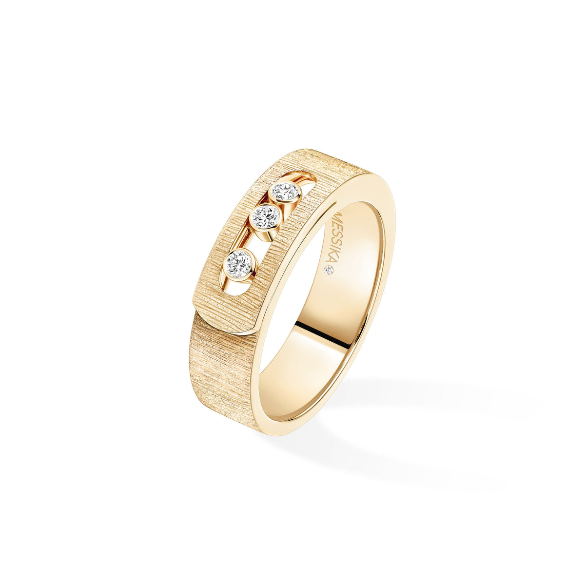 Messika Move Noa Small 18k Yellow Gold Florentine Finish Diamond Ring