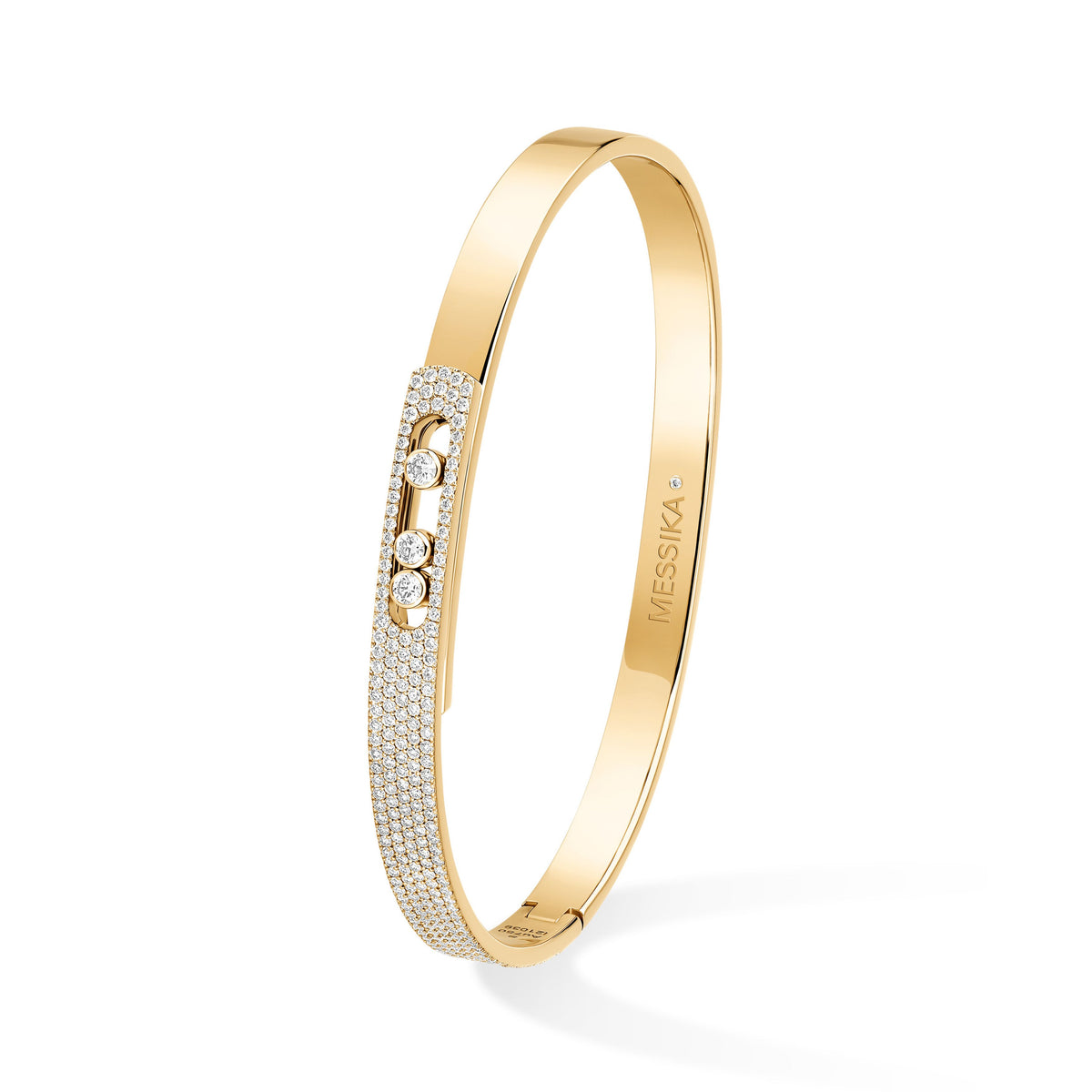 Messika Move Noa Small 18k Yellow Gold Pavé Diamond Bangle Bracelet