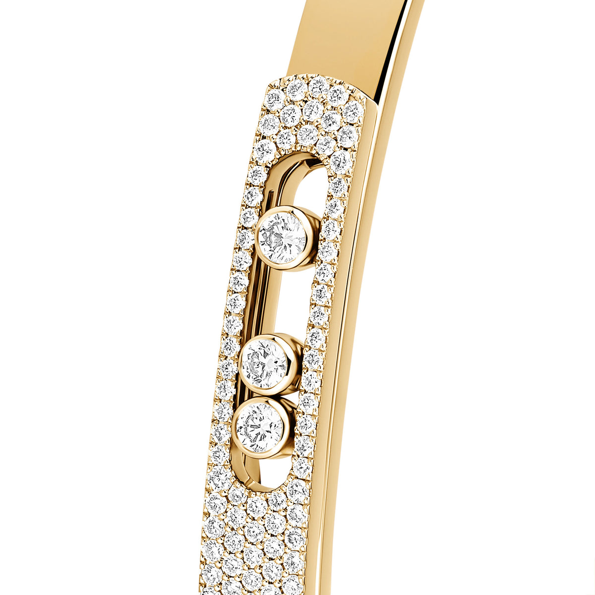 Messika Move Noa Small 18k Yellow Gold Pavé Diamond Bangle Bracelet
