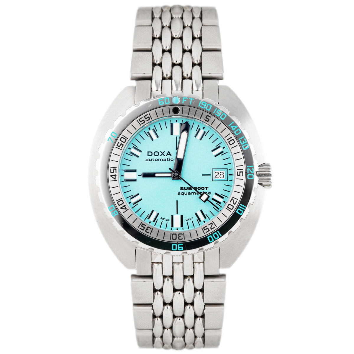 Doxa Sub 300T Aquamarine Stainless Steel Blue Dial 42.5mm 840.10.241.10 Full Set