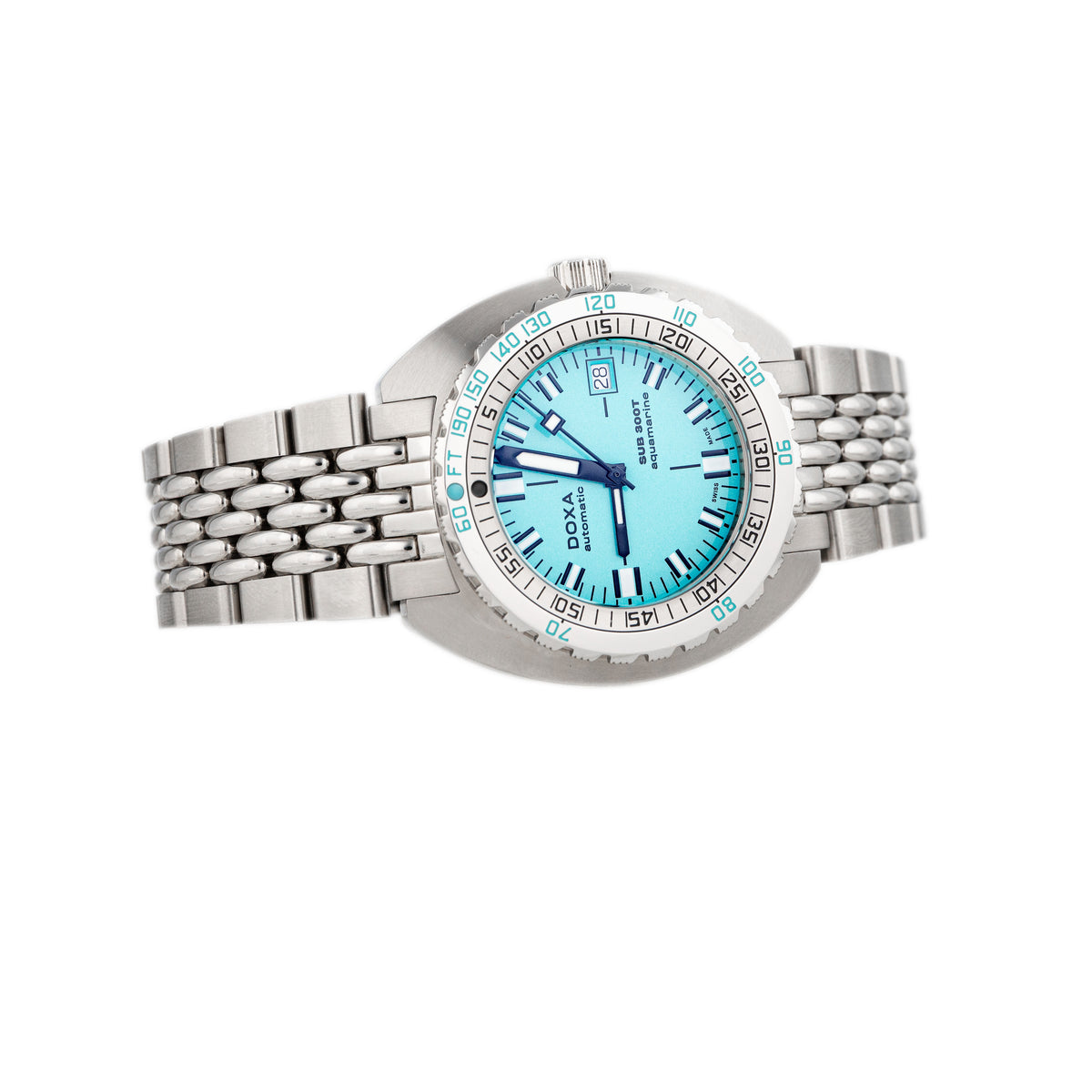 Doxa Sub 300T Aquamarine Stainless Steel Blue Dial 42.5mm 840.10.241.10 Full Set