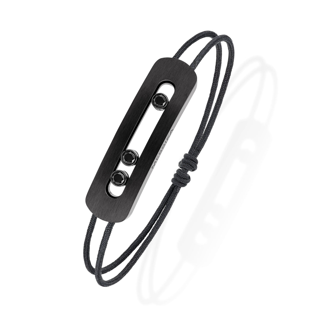 Messika Move Large Black Titanium Black Diamond Black Cord Bracelet