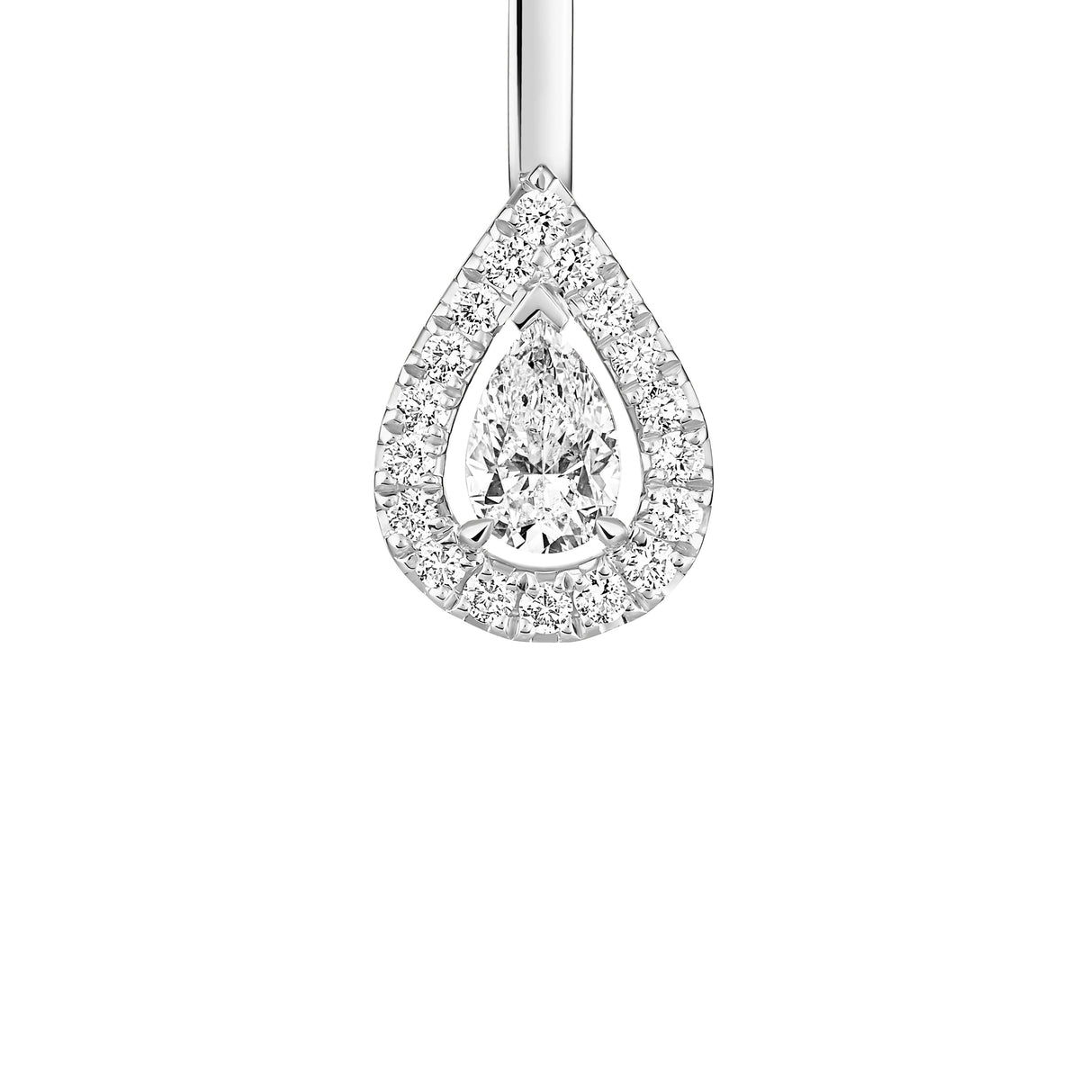 Messika My Twin Small 18k White Gold Diamond Halo Multiwear Earrings