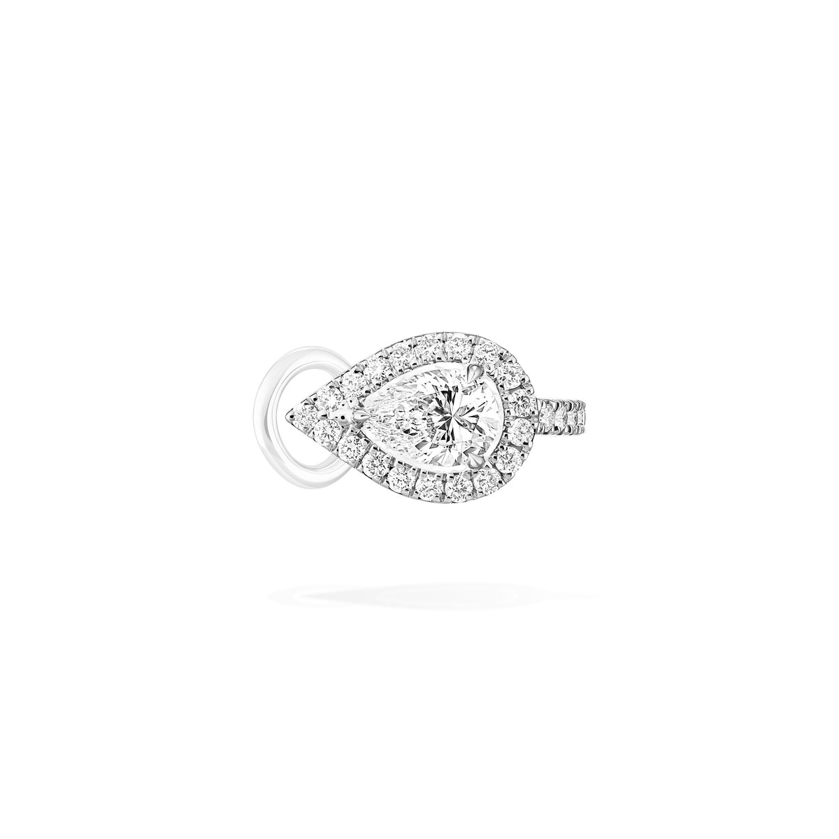Messika My Twin Mono 18k White Gold Pear Diamond Ear Cuff