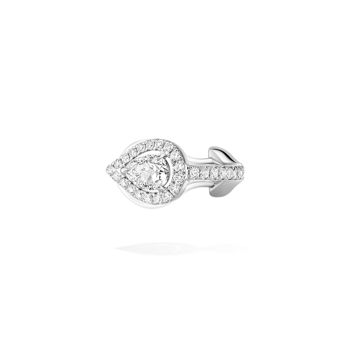 Messika My Twin Mono 18k White Gold Pear Diamond Ear Cuff