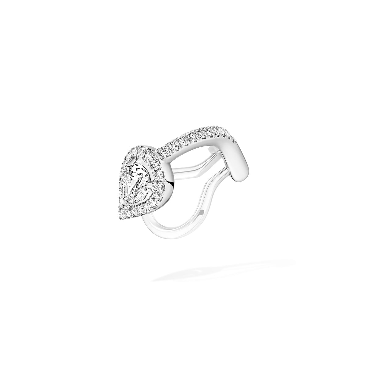 Messika My Twin Mono 18k White Gold Pear Diamond Ear Cuff