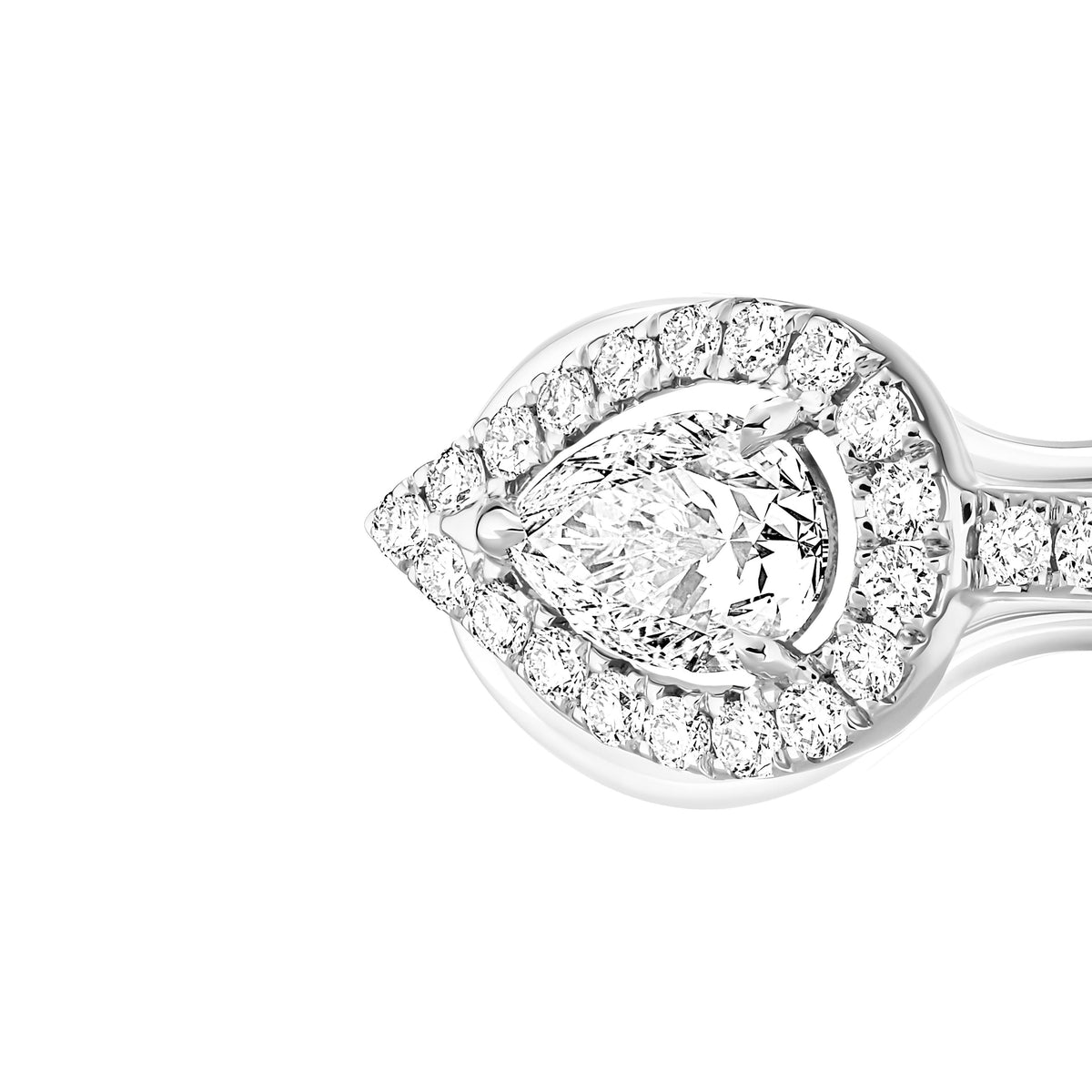 Messika My Twin Mono 18k White Gold Pear Diamond Ear Cuff