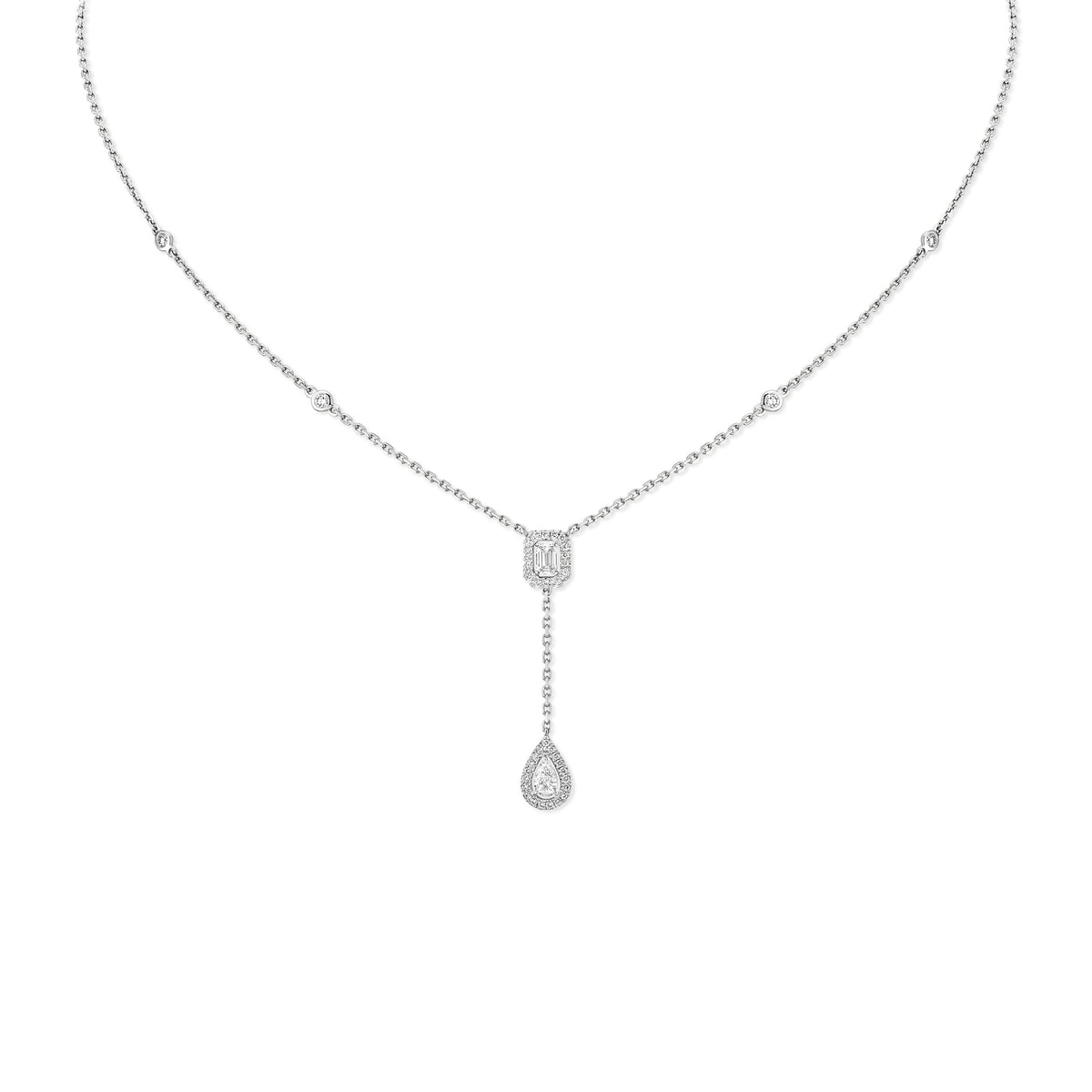 Messika My Twin 18k White Gold Diamond Lariat Necklace
