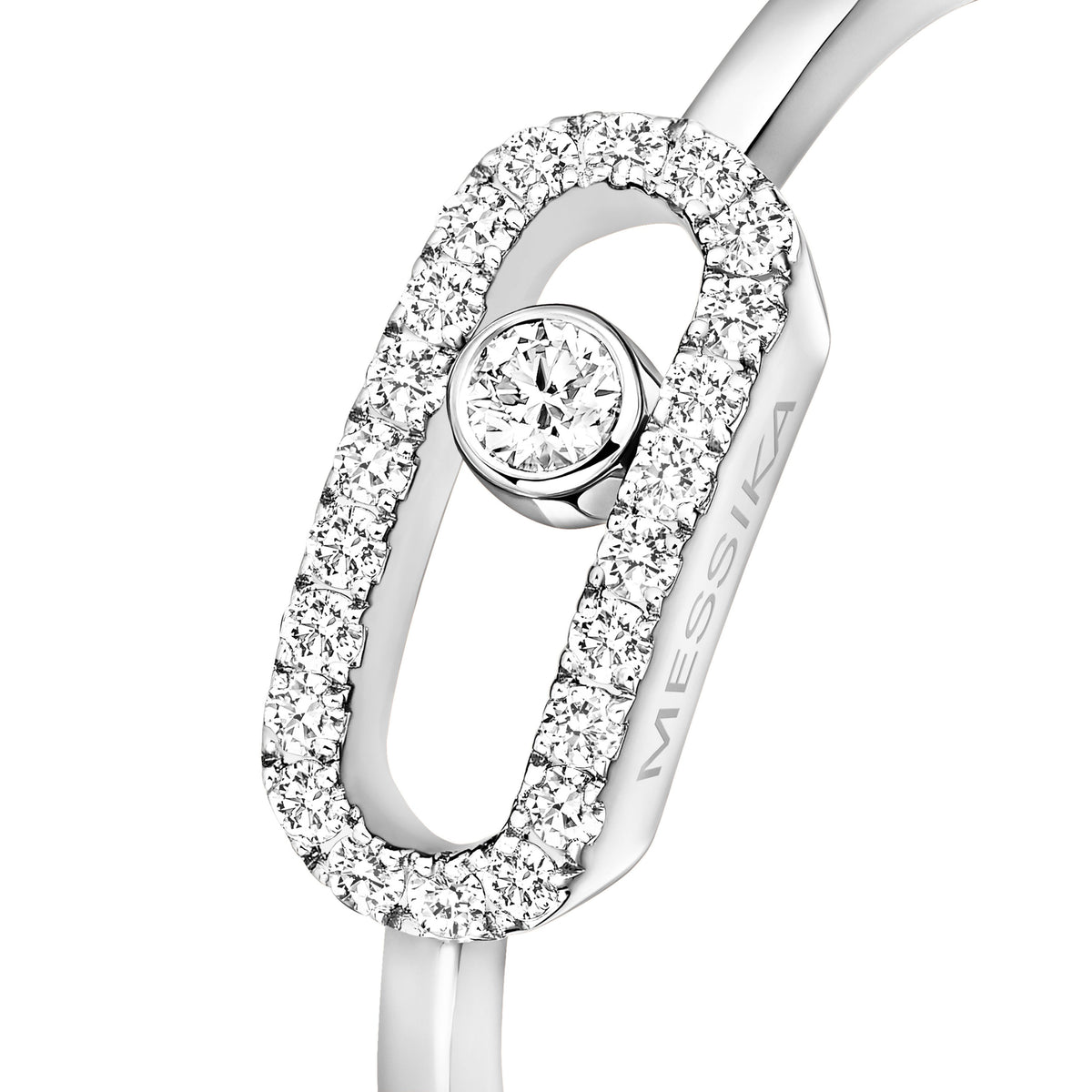 Messika Move Uno 18k White Gold Pavé Diamond Ring