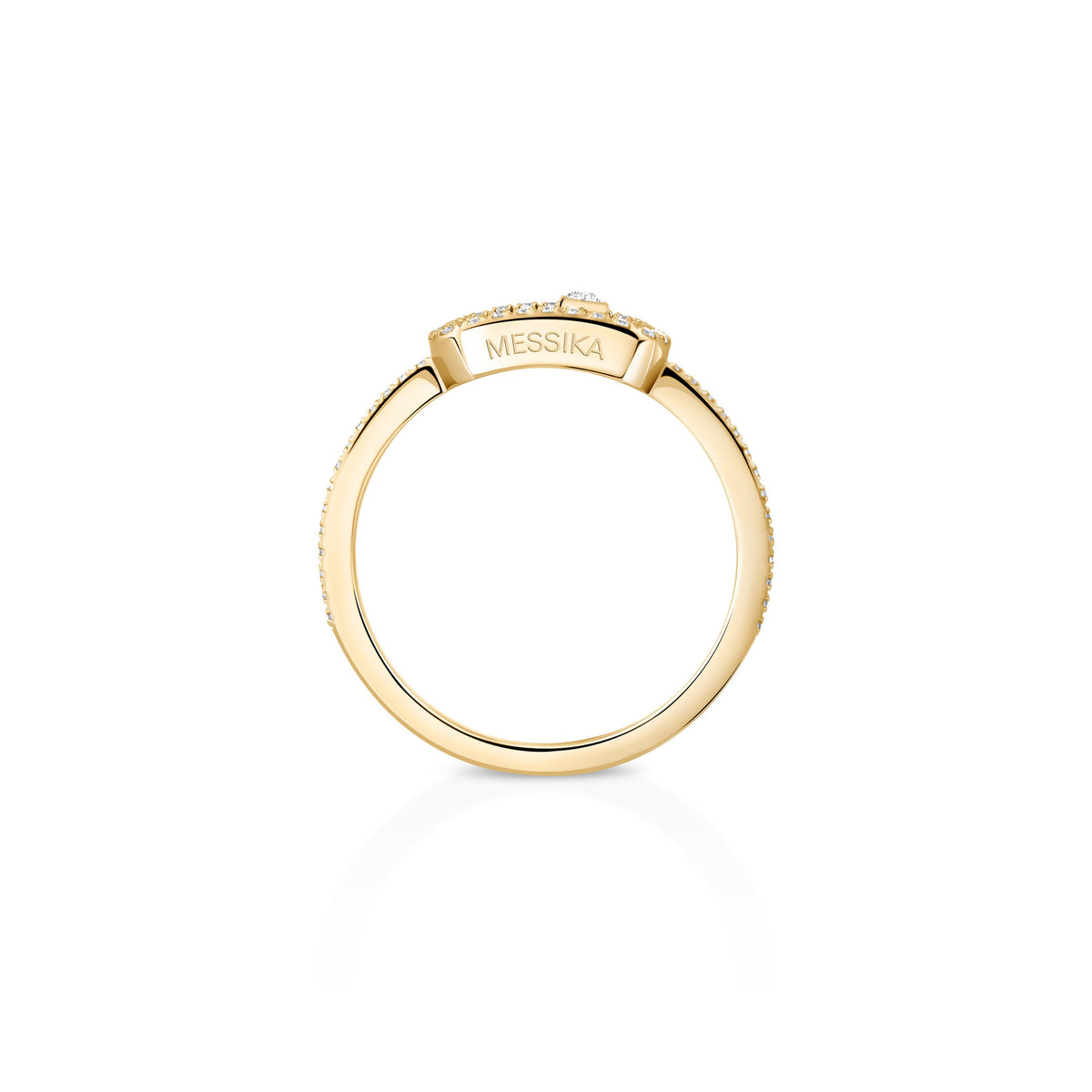 Messika Move Uno 18k Yellow Gold Pavé Diamond Ring