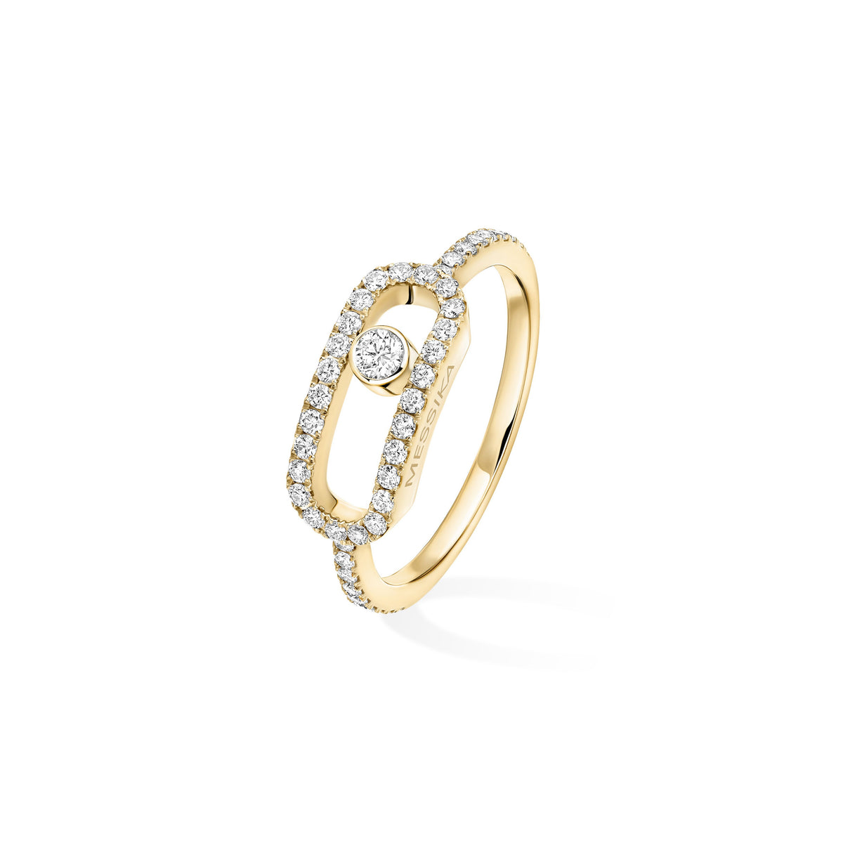 Messika Move Uno 18k Yellow Gold Pavé Diamond Ring