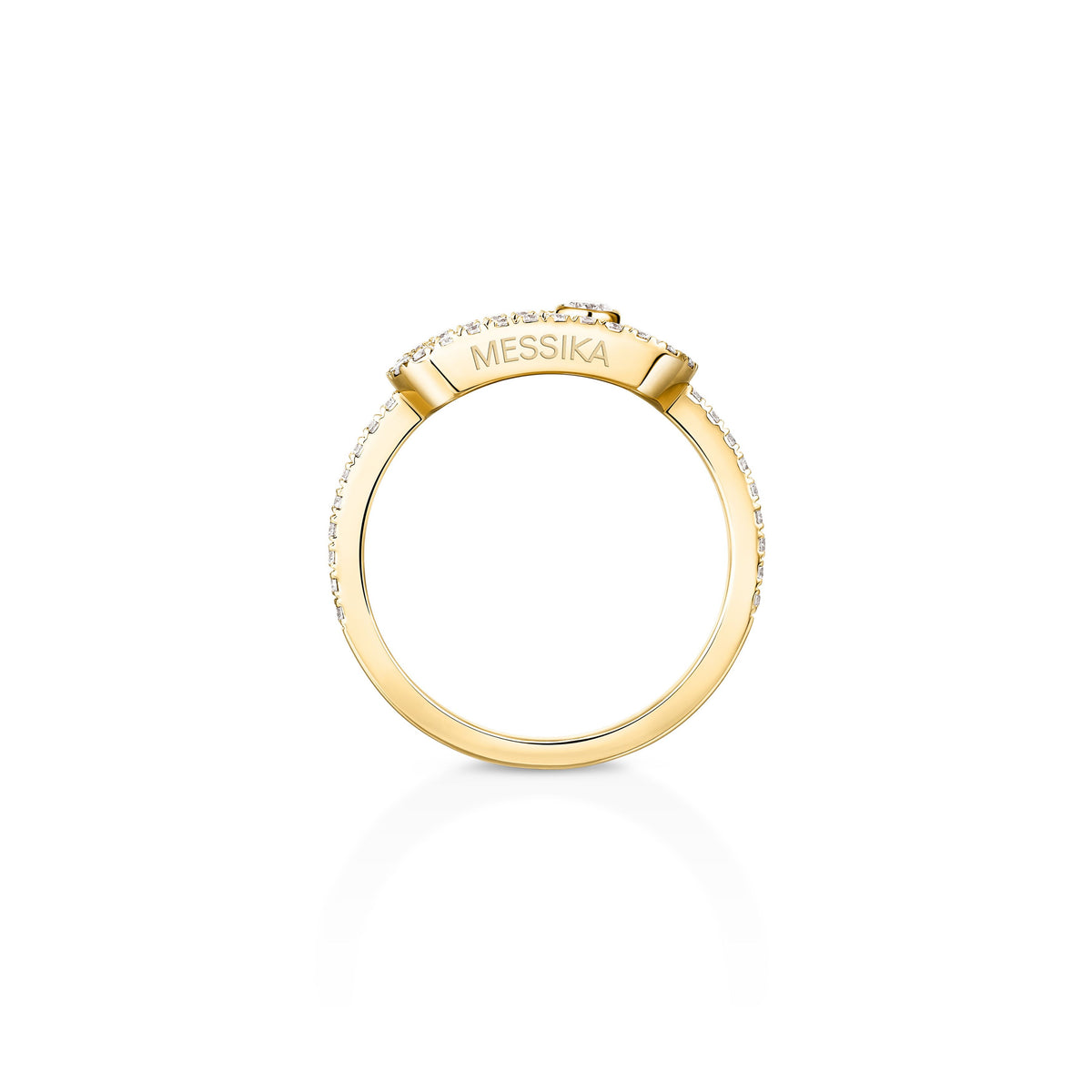 Messika Move Uno 18k Yellow Gold Pavé Diamond Ring