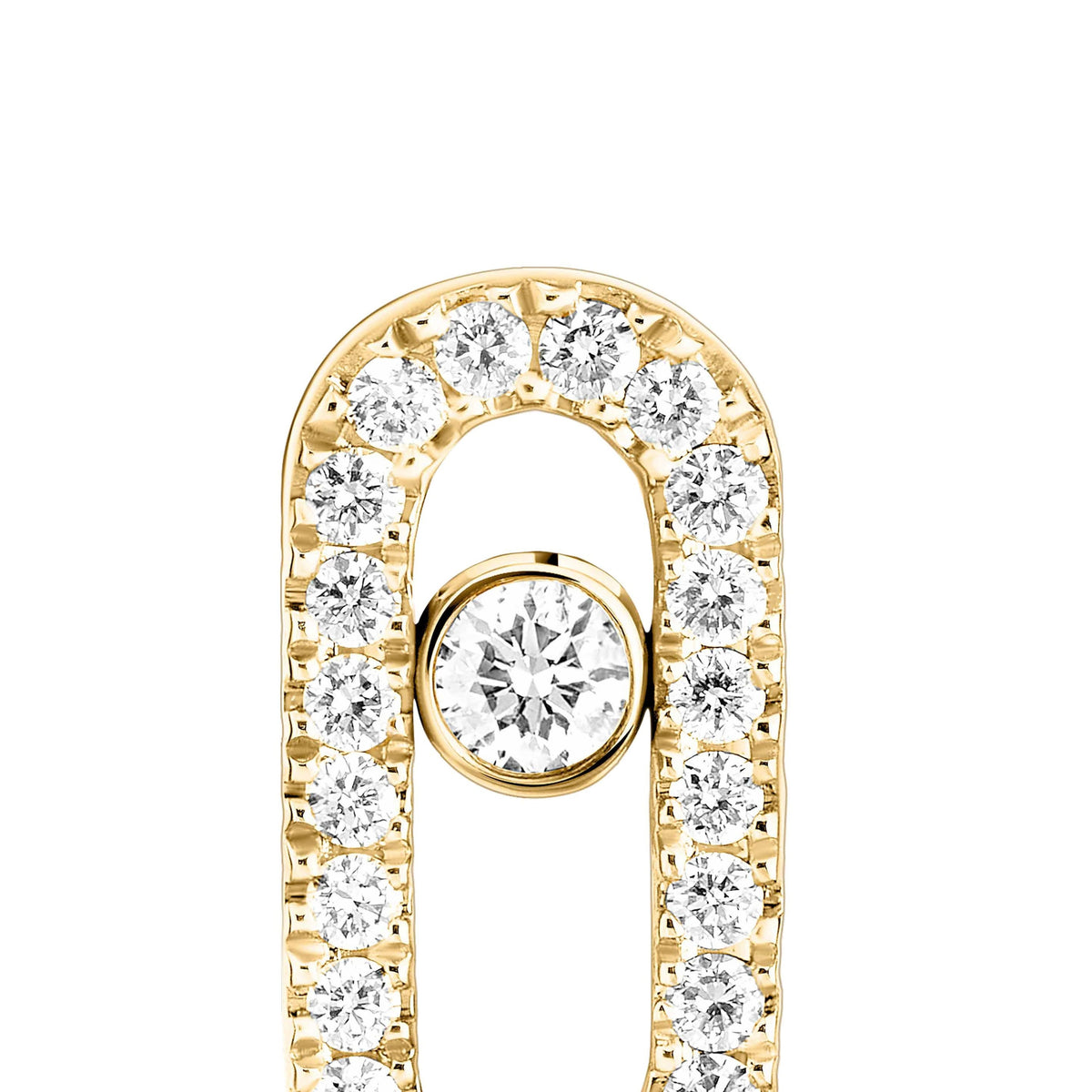 Messika Move Uno 18k Yellow Gold Pavé Diamond Post Earrings