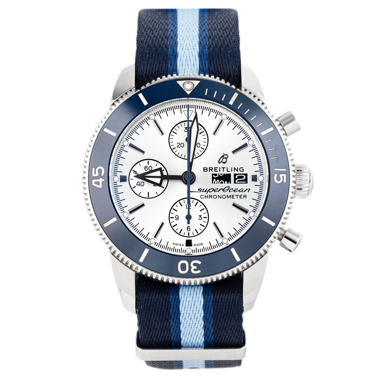 Breitling Superocean Heritage Chronograph 44 Ocean Conservancy Stainless Steel Silver Dial 44mm A133131A1G1W1 Full Set