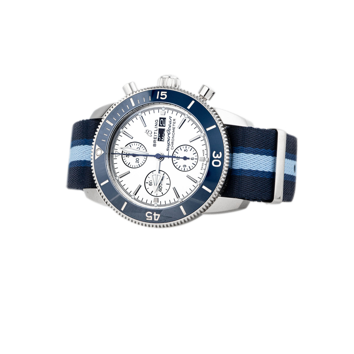 Breitling Superocean Heritage Chronograph 44 Ocean Conservancy Stainless Steel Silver Dial 44mm A133131A1G1W1 Full Set