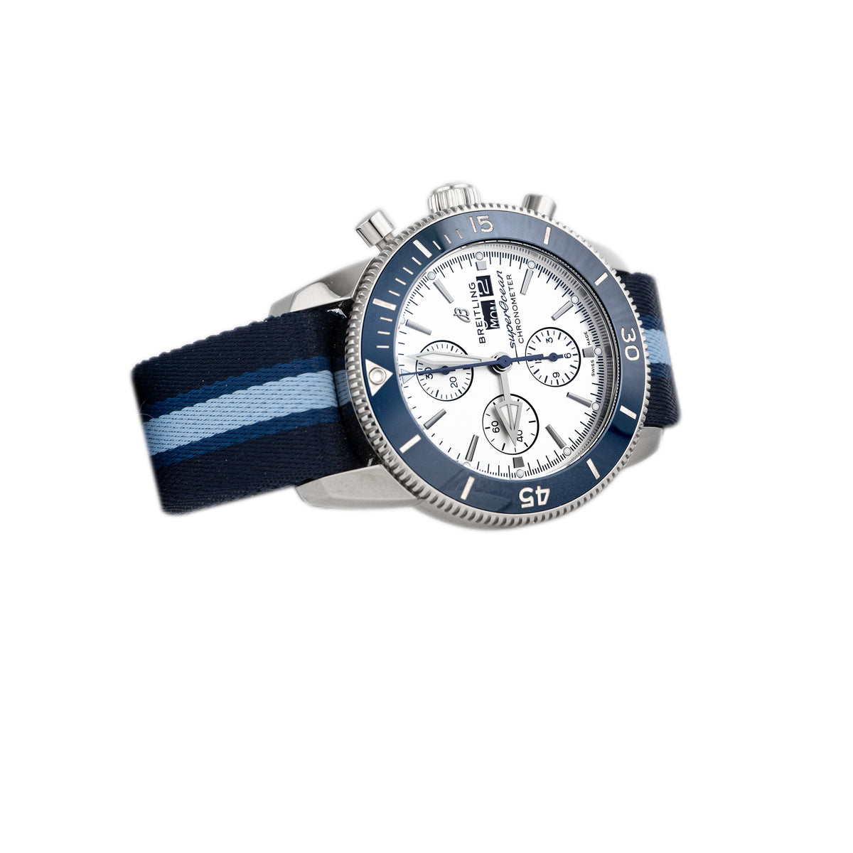 Breitling Superocean Heritage Chronograph 44 Ocean Conservancy Stainless Steel Silver Dial 44mm A133131A1G1W1 Full Set