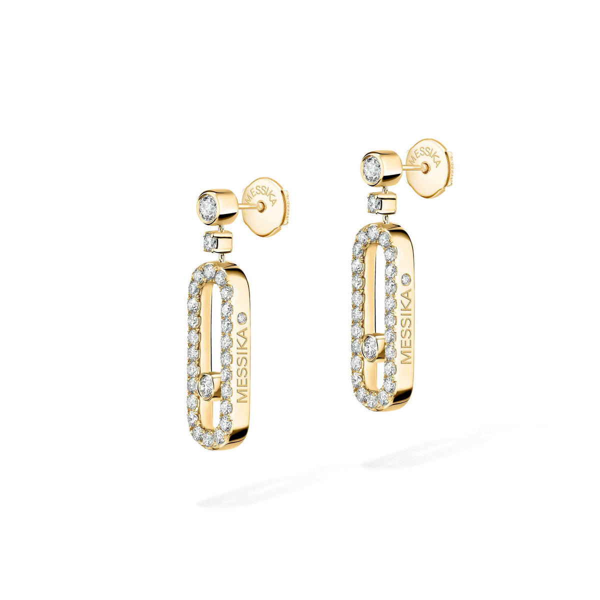 Messika Move Uno 18k Yellow Gold Diamond Drop Earrings