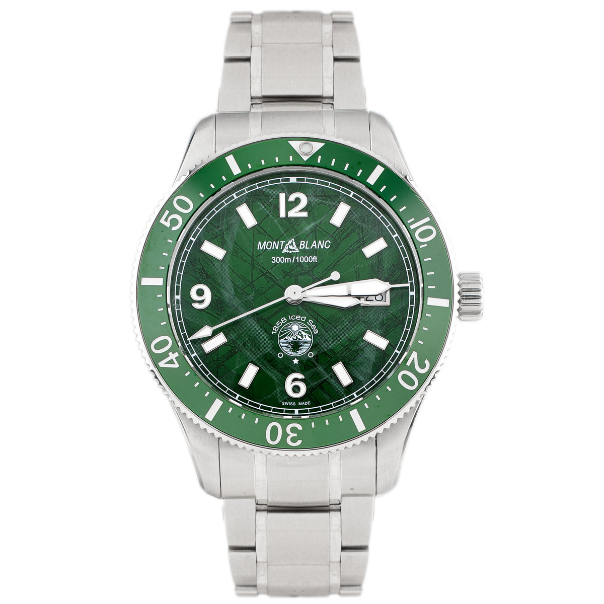 Montblanc Iced Sea Automatic Date Stainless Steel Green Dial 41mm MB129373