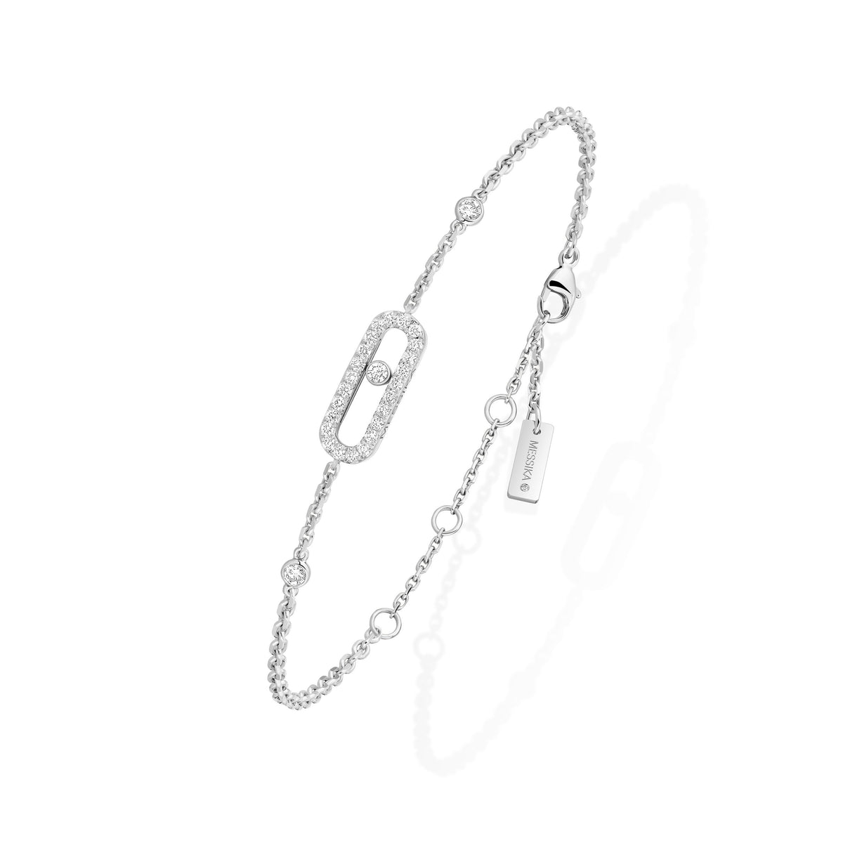 Messika Move Uno 18k White Gold Pavé Diamond Bracelet