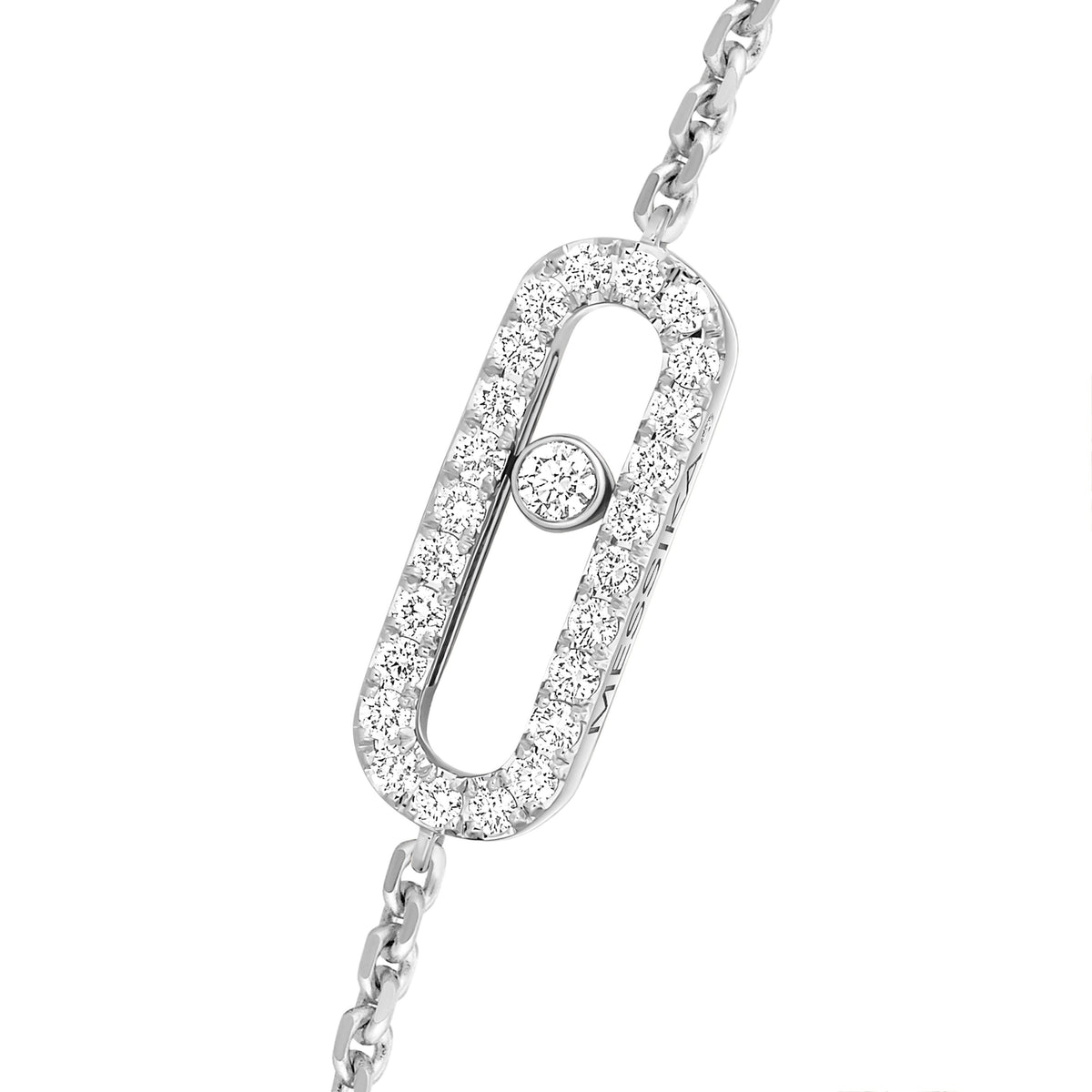 Messika Move Uno 18k White Gold Pavé Diamond Bracelet
