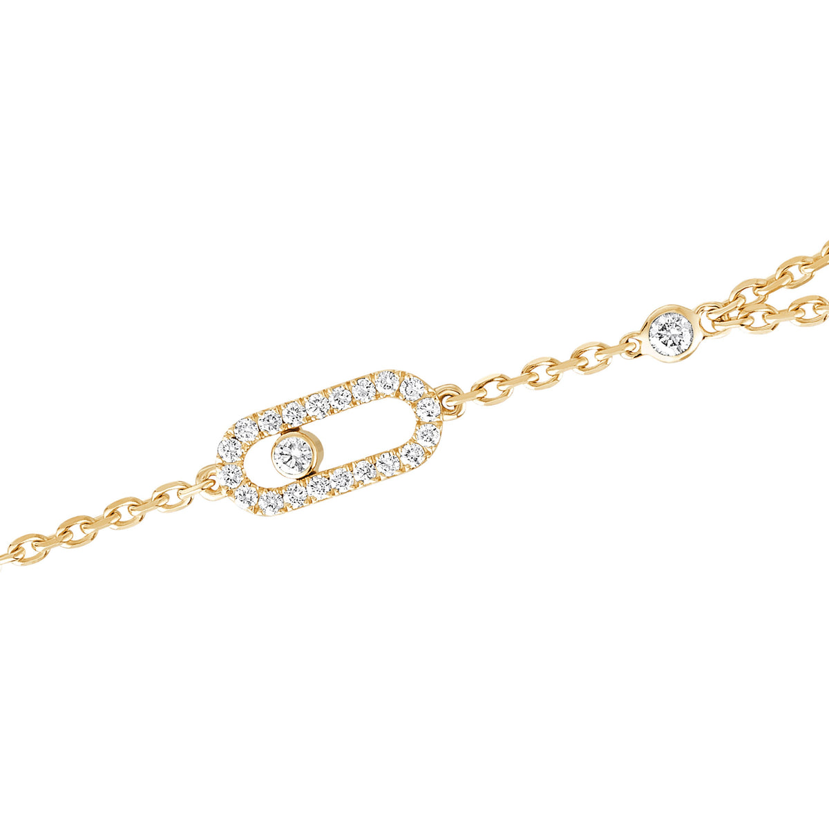 Messika Move Uno 18k Yellow Gold Diamond Hand Chain Bracelet