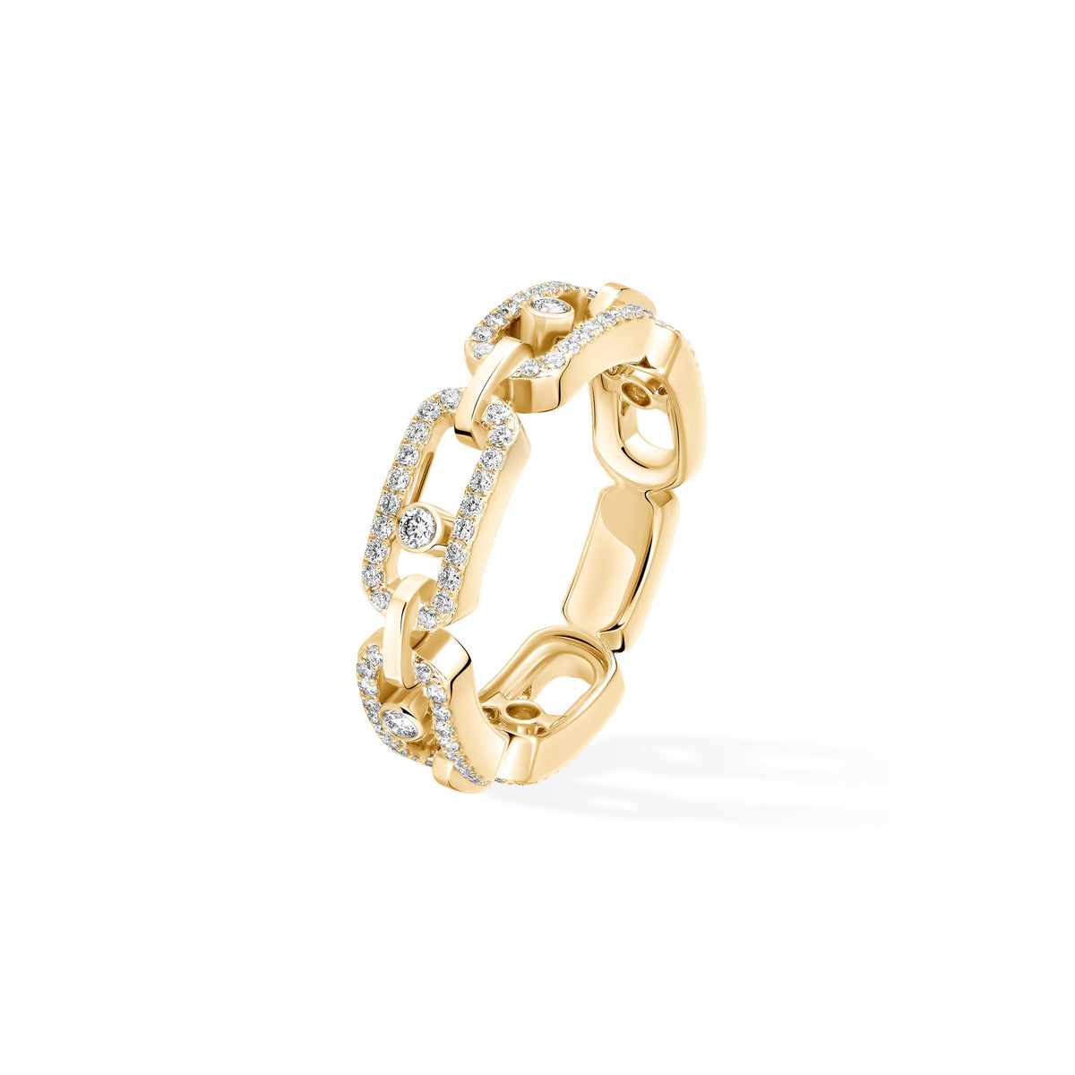 Messika Move Link 18k Yellow Gold Pavé Diamond Ring