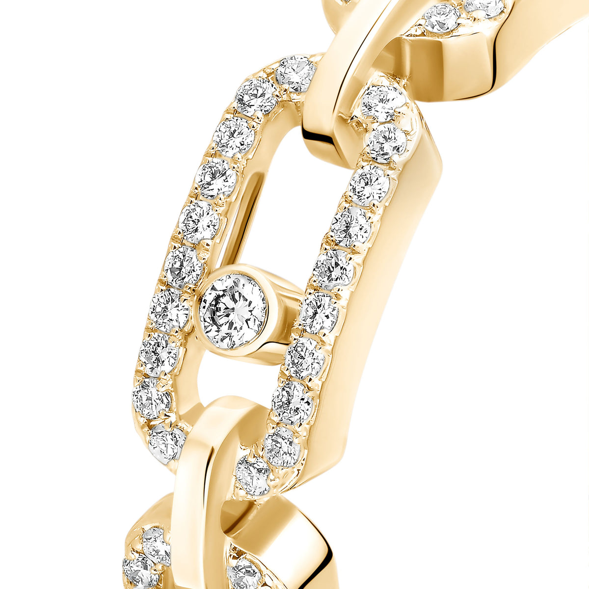 Messika Move Link 18k Yellow Gold Pavé Diamond Ring