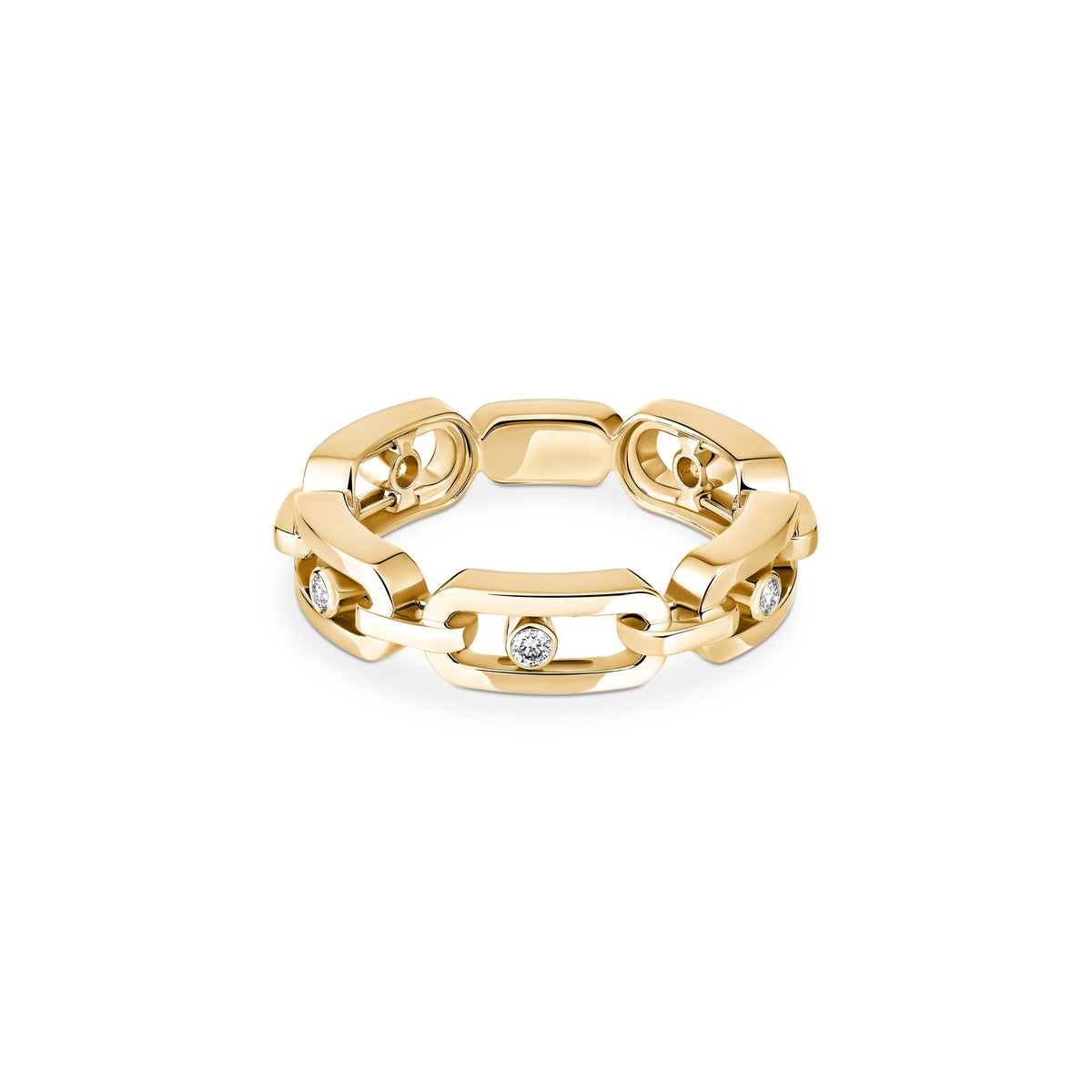 Messika Move Link 18k Yellow Gold Diamond Ring