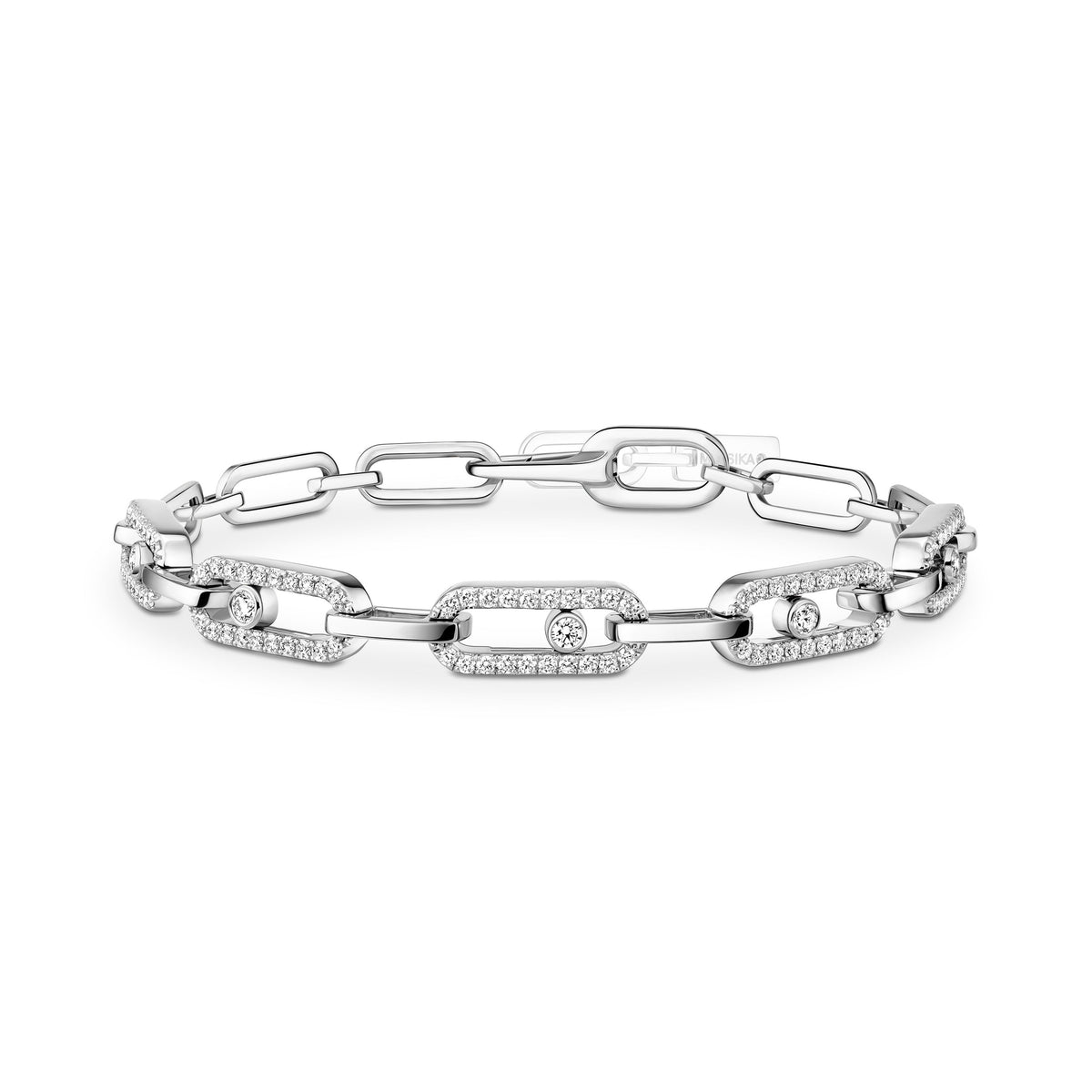 Messika Move Link 18k White Gold Pavé Diamond Bracelet