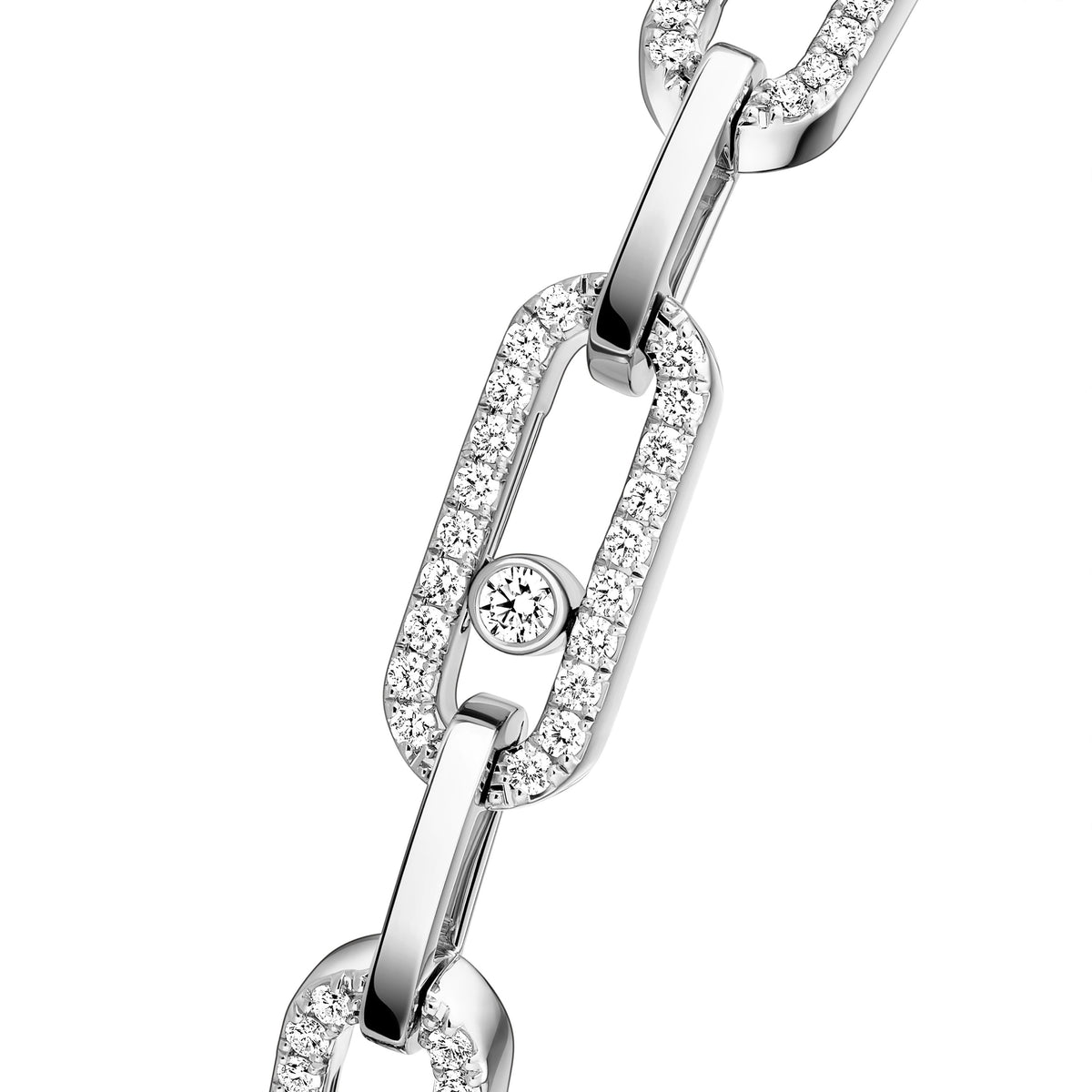 Messika Move Link 18k White Gold Pavé Diamond Bracelet
