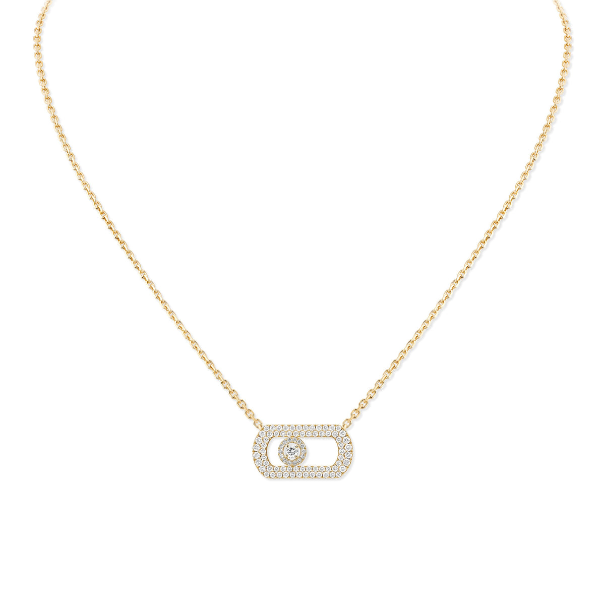 Messika So Move 18k Yellow Gold Pavé Diamond Necklace