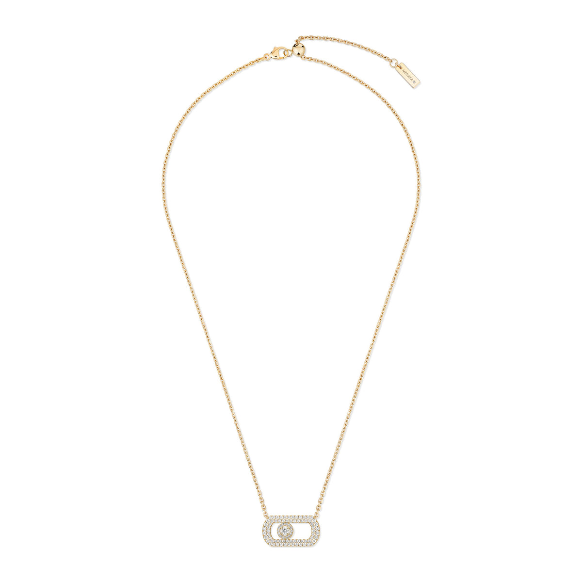 Messika So Move 18k Yellow Gold Pavé Diamond Necklace