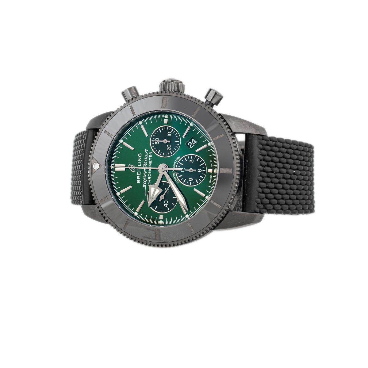 Breitling Superocean Heritage B01 Chronograph 44 Stainless Steel Green Dial 44mm MB01621A1L1S1 Full Set