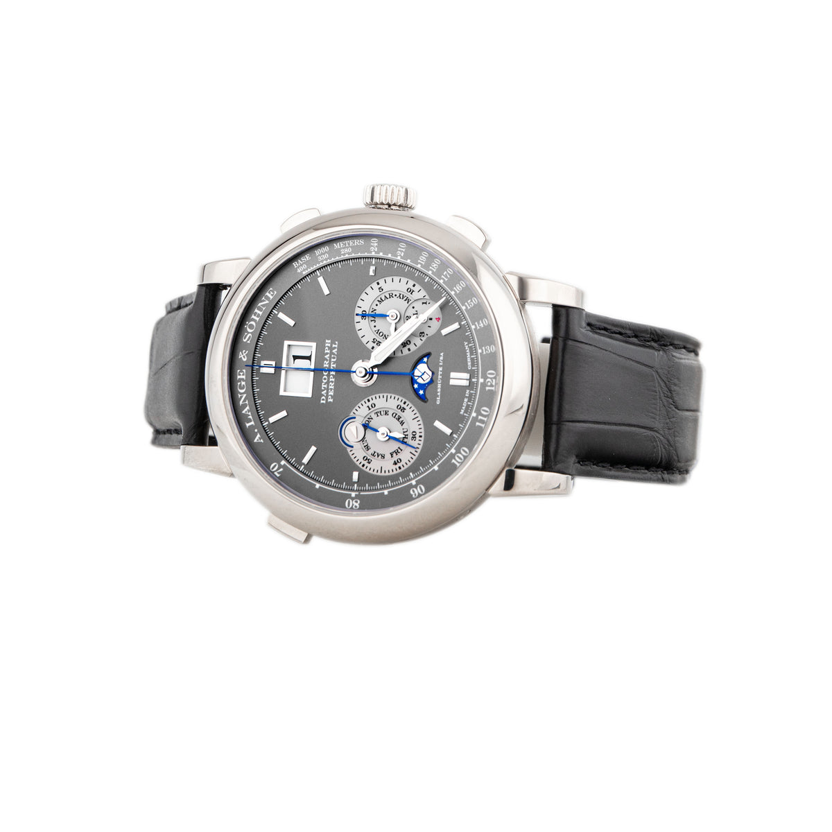 A. Lange & Sohne Datograph Perpetual Calendar White Gold Gray Dial 41mm 410.038 Full Set