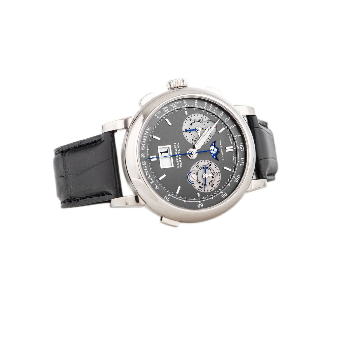 A. Lange & Sohne Datograph Perpetual Calendar White Gold Gray Dial 41mm 410.038 Full Set