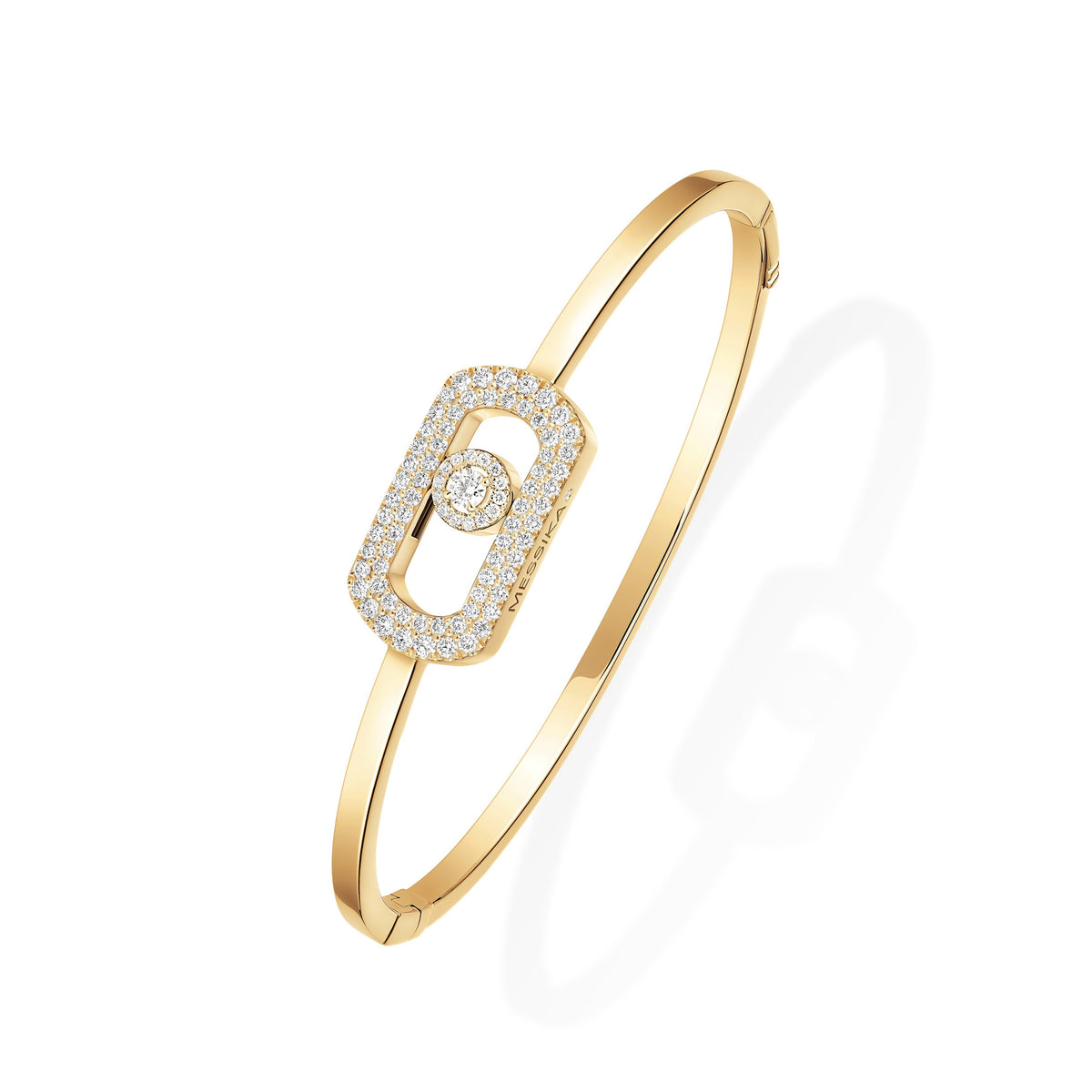 Messika So Move 18k Yellow Gold Pavé Diamond Bangle Bracelet