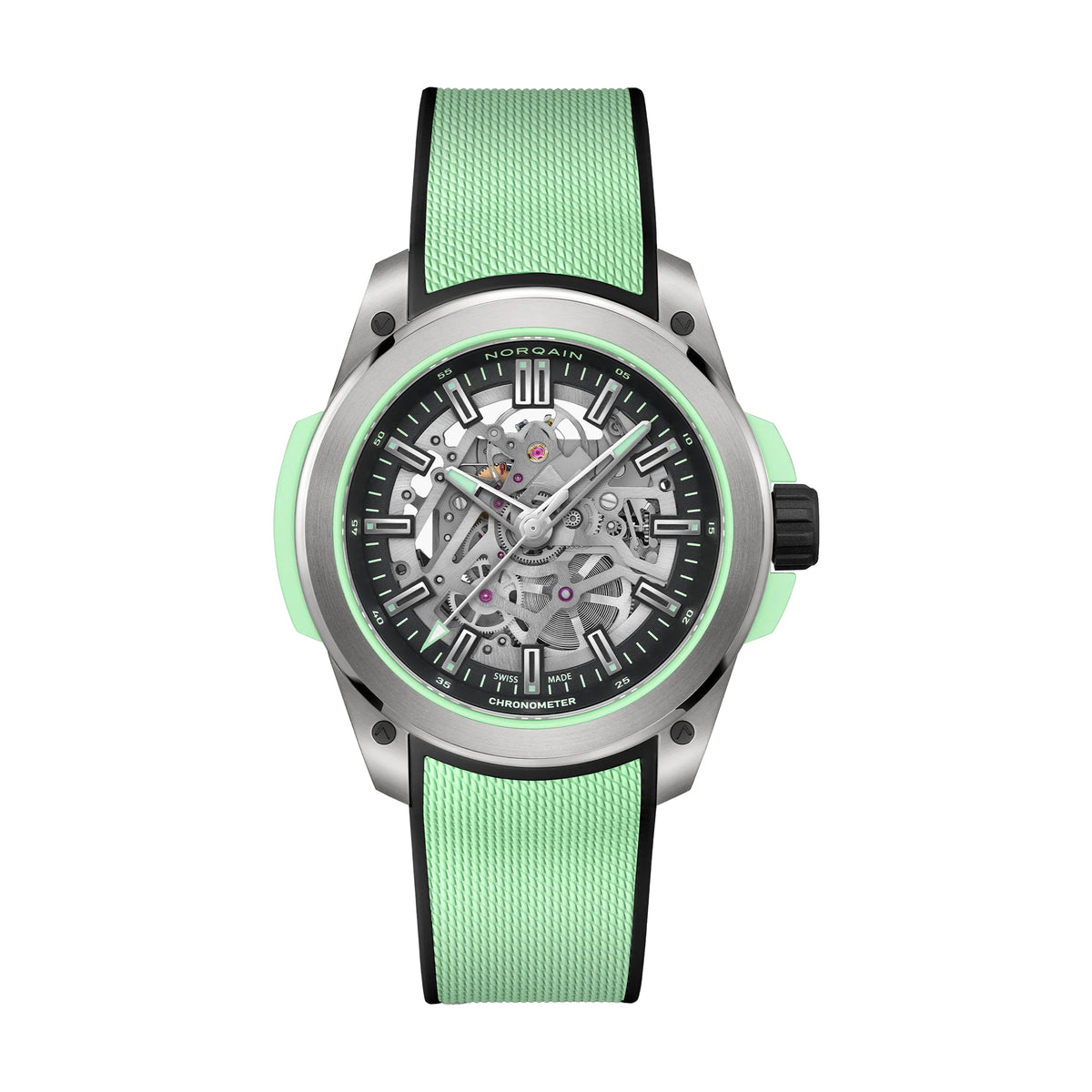 Norqain Wild One Skeleton Mint Watch, 42mm Skeleton Dial, N3000.26T01.B01.R01