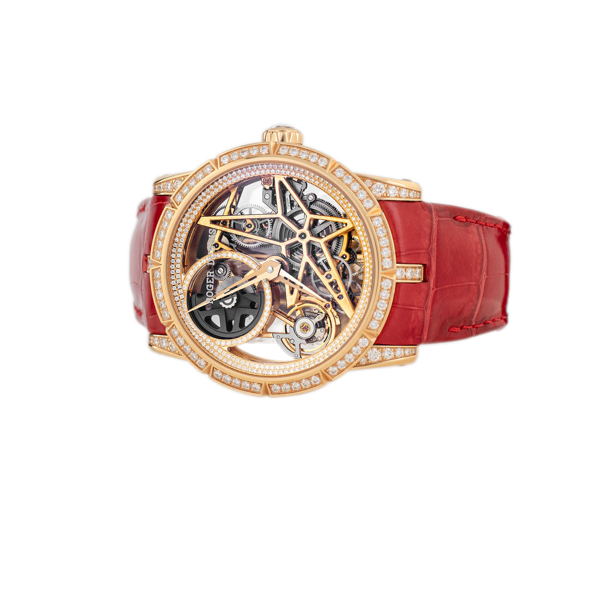 Roger Dubuis Excalibur Monobalancier Rose Gold Skeleton Dial 42mm DBEX0937 Full Set
