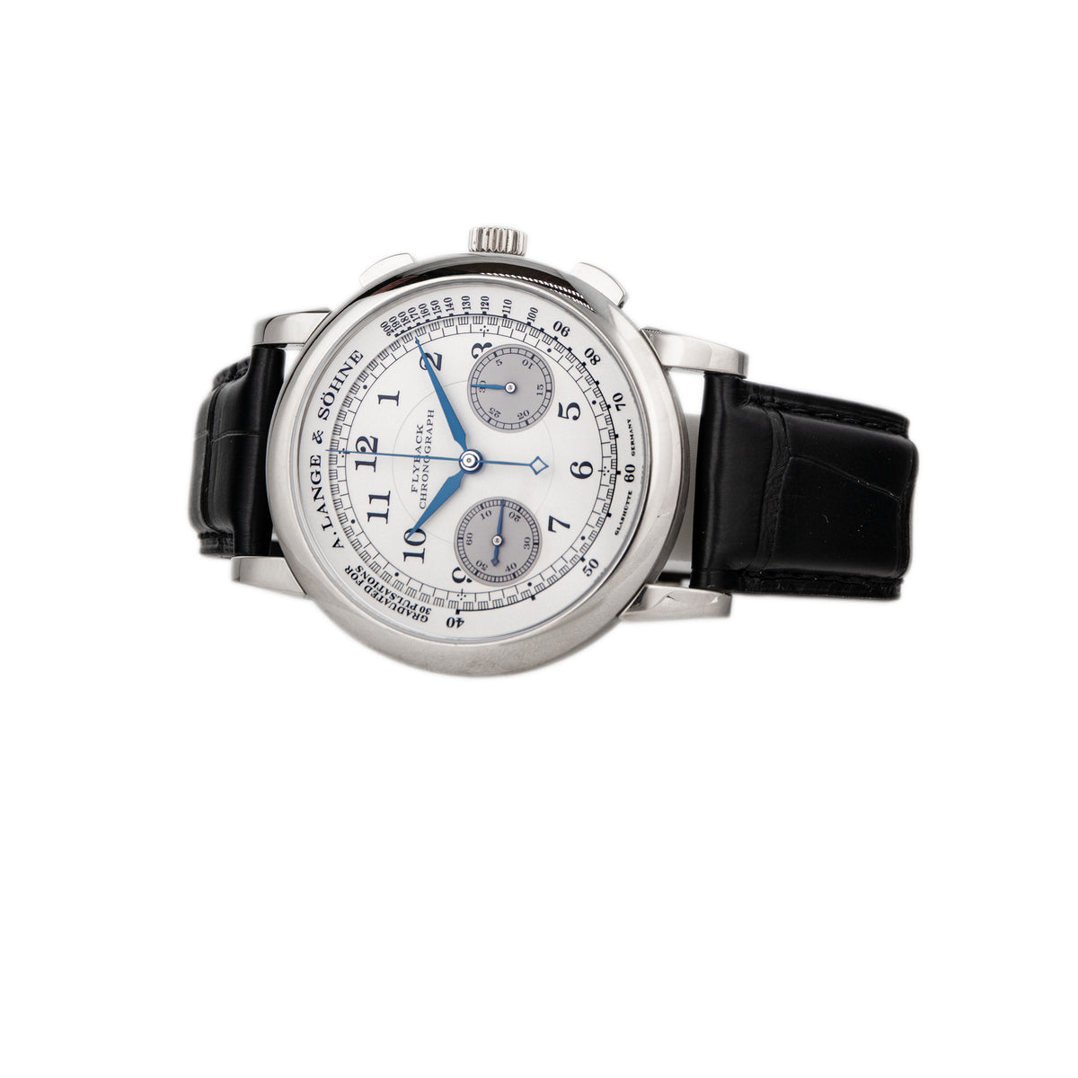 A. Lange & Sohne 1815 Chronograph White Gold Silver Dial 39mm 401.026