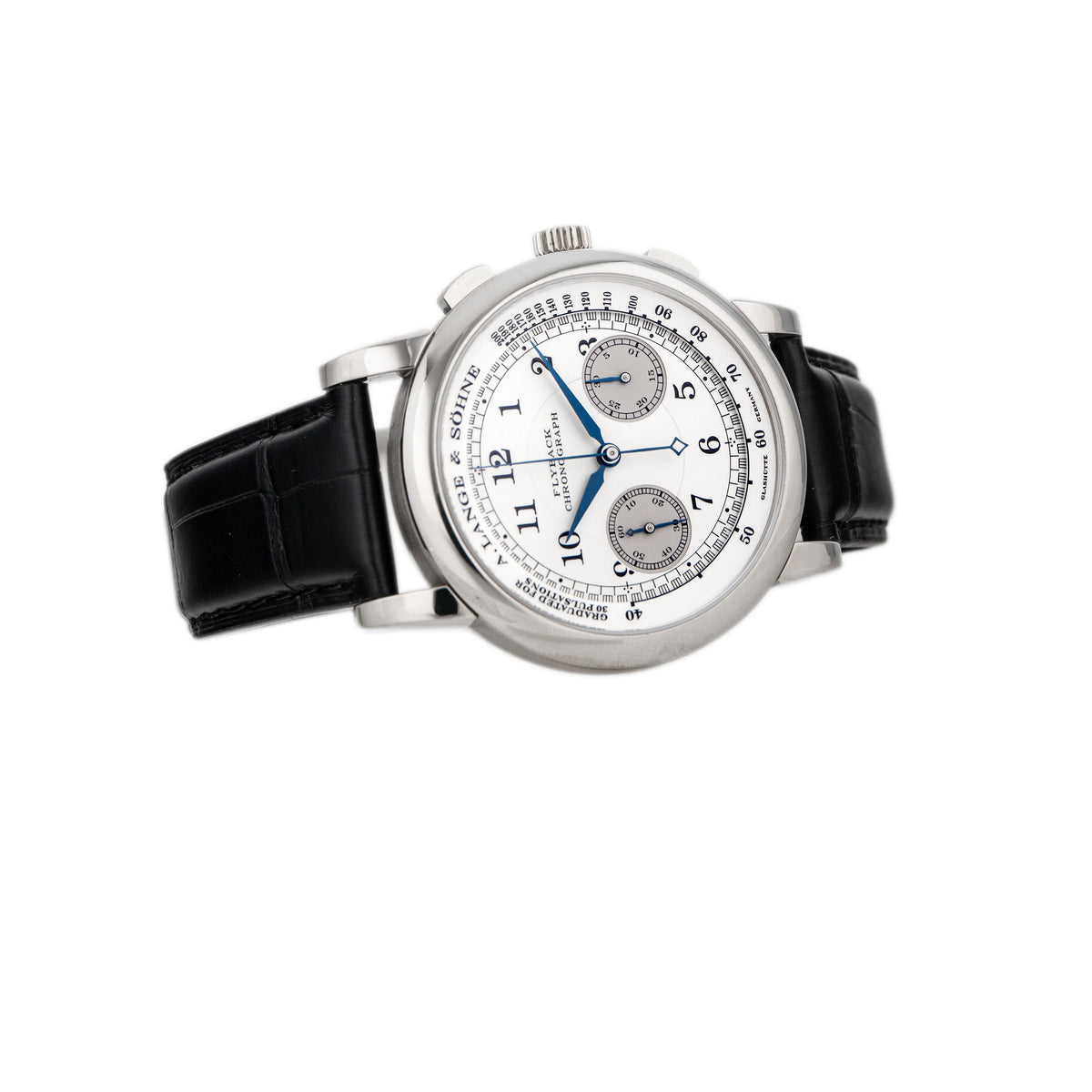 A. Lange & Sohne 1815 Chronograph White Gold Silver Dial 39mm 401.026