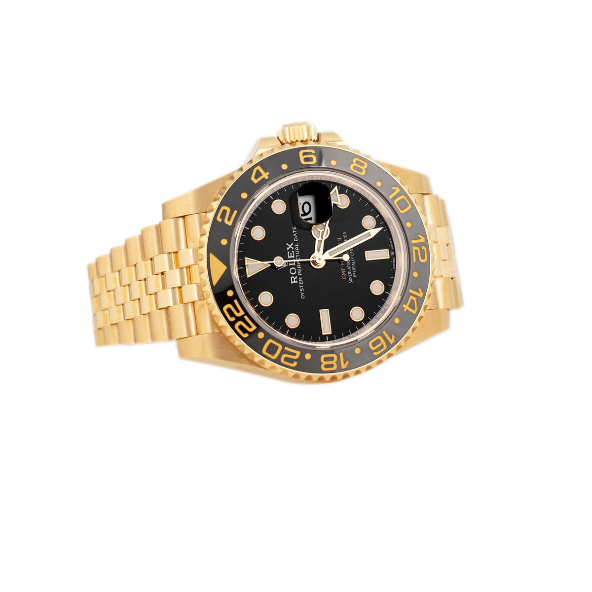 Rolex GMT-Master II Yellow Gold Black Dial Jubilee 40mm 126718GRNR Full Set