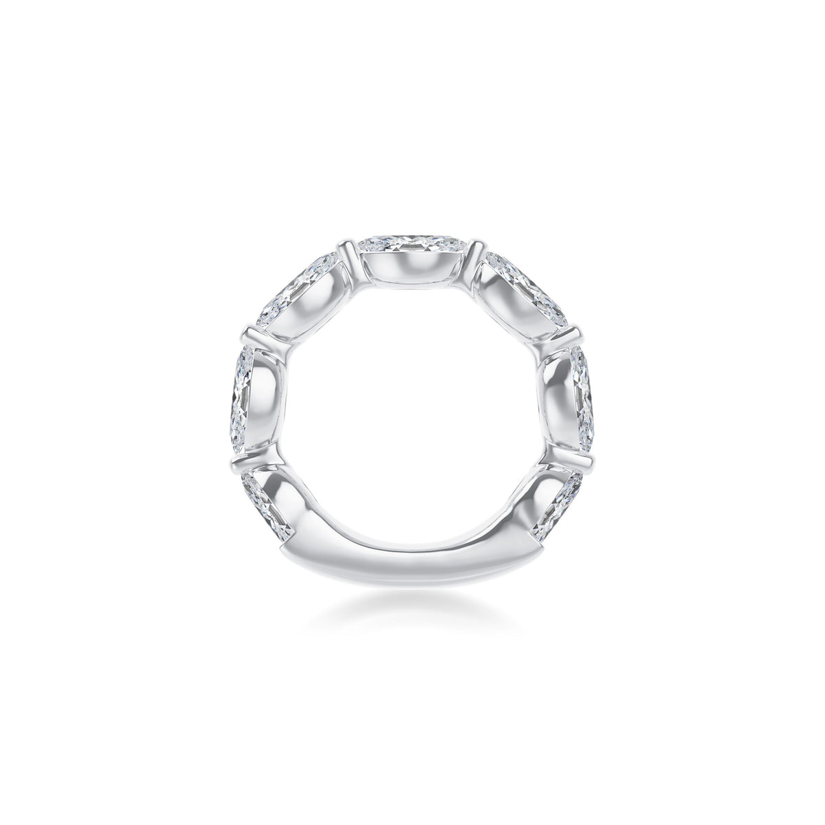 Platinum Lab Grown Marquise Diamond Shared Prong Band 3.00cttw